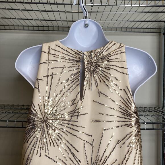 Trina Turk Women's‎ Gold Sequins Embellished Starburst Top Size S Going Out - Picture 9 of 10